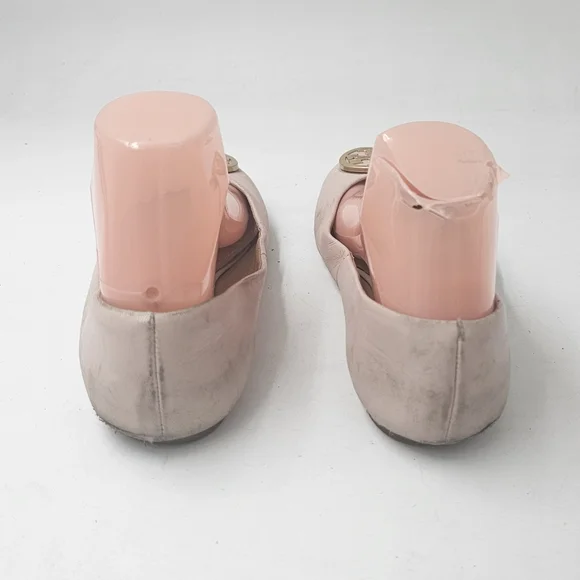 Tory Burch Benton 2 Ballet Flats Nappa Leather Seashell Pink Goan Sand Size 7 - Picture 3 of 11